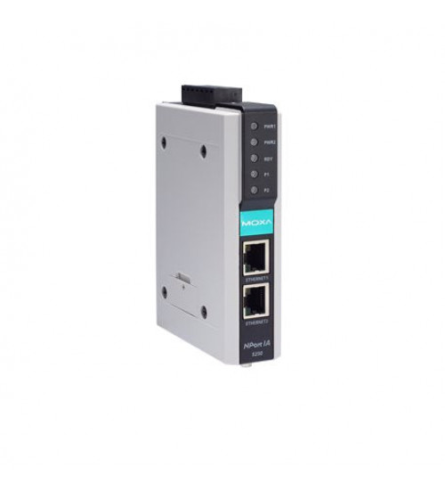 NPort IA-5250, 2-port RS-232/422/485 device server with 2 10/100BaseT(X) ports (RJ45 connectors, single IP), 0 to 55°C operating temperature NPort IA-5250, 2-port RS-232/422/485 device server with 2 10/100BaseT(X) ports (RJ45 connectors, single IP), 0 to 55°C operating temperature