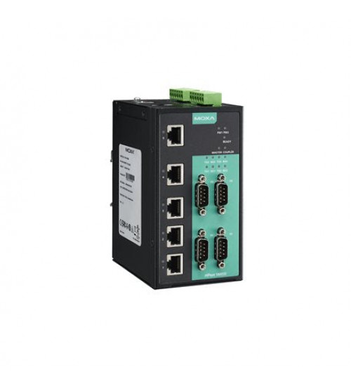 NPort S8455I-T, 4 RS-232/422/485 ports, 5 10/100BaseT(X) ports, 12 to 48 VDC, 2 kV isolation protection, -40 to 75°C operating temperature NPort S8455I-T, 4 RS-232/422/485 ports, 5 10/100BaseT(X) ports, 12 to 48 VDC, 2 kV isolation protection, -40 to 75°C operating temperature