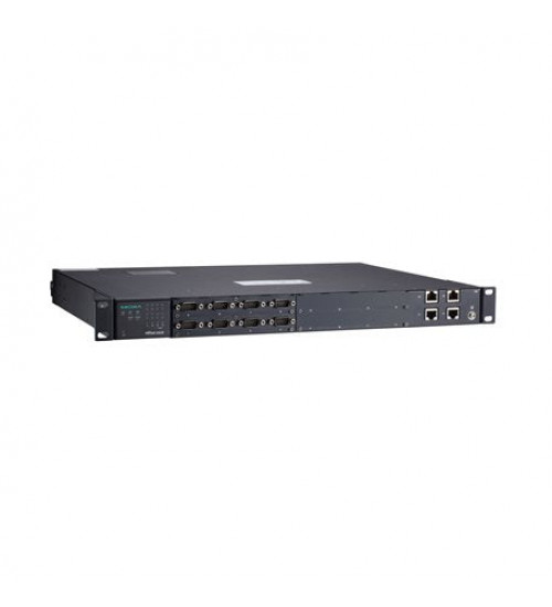 NPort S9650I-8-2HV-E-T, 8-port RS-232/422/485 rugged device server, 2 10/100BaseT(X) ports with IEEE 1588v2 support, 88 to 300 VDC or 85 to 264 VAC, -40 to 85°C operating temperature, with 2-port Ethernet RJ45 module