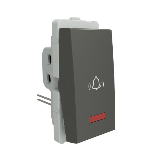 Schneider Electric P1085_PG - Switch, Livia, 10A, bell push, with indicator, painted grey