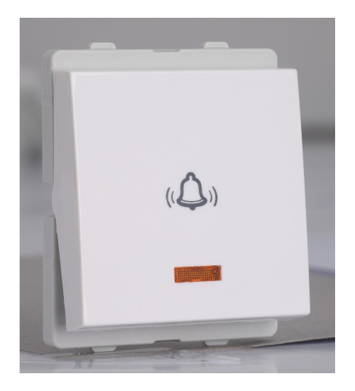 Schneider Electric P1086 - Bell press switch, Livia, 10A, 2 module, with indicator, IP2X, white