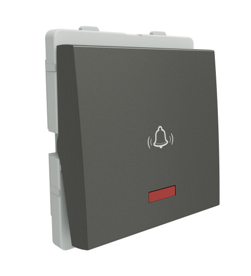 Schneider Electric P1086_PG - Switch, Livia, 10A, bell push, with indicator, 2 module, painted grey