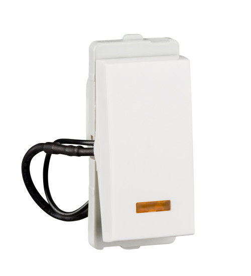 Schneider Electric P1181 - Switch, Livia, 1-way, 16AX, 1 module, IP2X, with indicator lamp, white