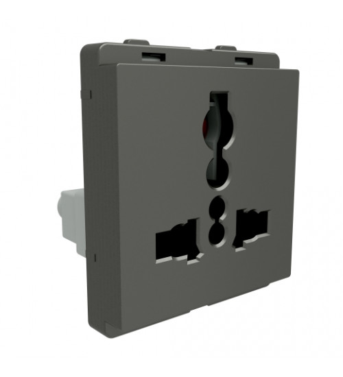 Schneider Electric P2010_PG_N - Socket-outlet, Livia, 2P+E with shutter, 13A, painted grey