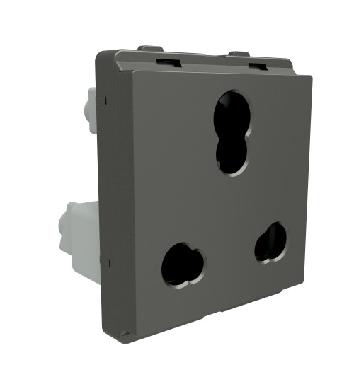 Schneider Electric P2106_PG - Socket-outlet, Livia, 2P+E with shutter, 6A/16A, painted grey