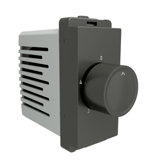 Schneider Electric P3100_PG - Fan regulator, Livia, step type, 1 gang, 1 module, painted grey