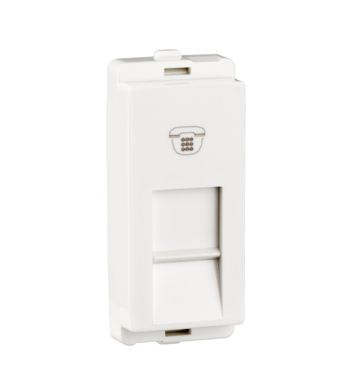 Schneider Electric P4011 - Telephone socket, Livia, RJ11, with shutter, white