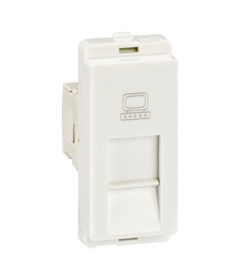 Schneider Electric P4045 - Data socket, Livia, Cat 5e RJ45, with shutter, white