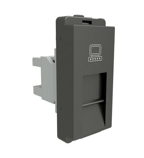 Schneider Electric P4045_PG - Data socket, Livia, RJ45, cat5e, shuttered, painted grey
