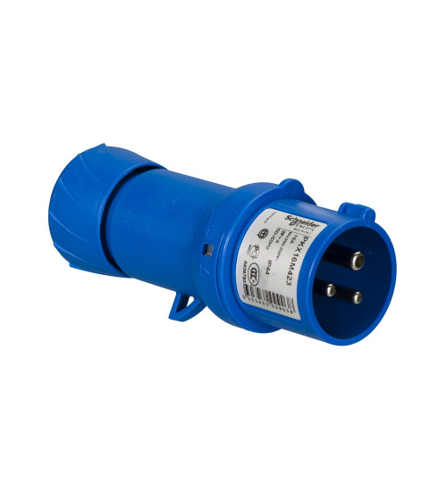 Schneider Electric PKX16M423 - PratiKa wander plug - straight - 16 A - 2P + E - 200...250 V AC - IP44