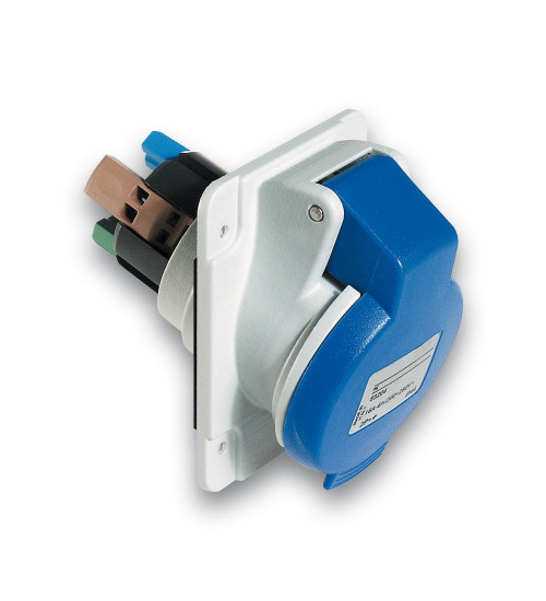 Schneider Electric PKY16F423 - PratiKa socket - fast - angled - 16A - 2P + E - 200...250 V AC - panel