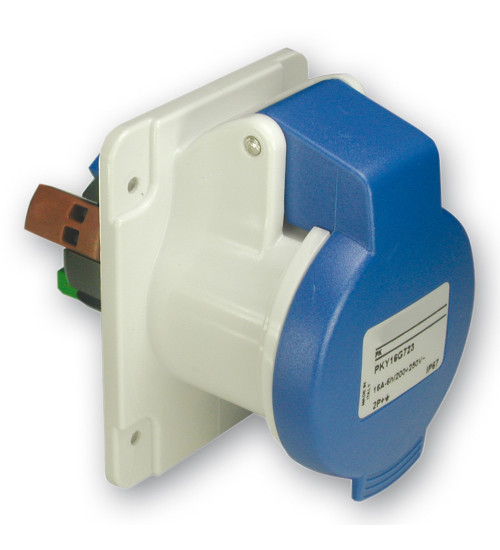 Schneider Electric PKY16G423 - PratiKa socket - fast - straight - 16A - 2P + E - 200...250 V AC - panel