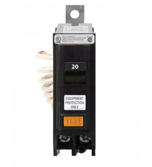 QBGFEP1020 - Eaton Cutler-Hammer 20 Amp 1 Pole Ground Fault Equipment Protection Bolt-On Circuit Breaker