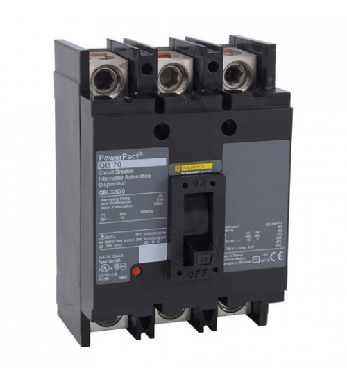 Square D QBL32110 - Circuit breaker, PowerPacT Q, 110A, 3 pole, 240VAC, 10kA, lugs, thermal magnetic, 80% | Schneider Electric
