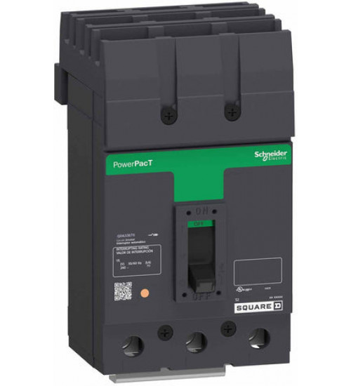 Square D QDA32070 - Circuit breaker, PowerPacT Q, 70A, 3 pole, 240VAC, 25kA, I - Line, thermal magnetic, 80%, ABC | Schneider Electric