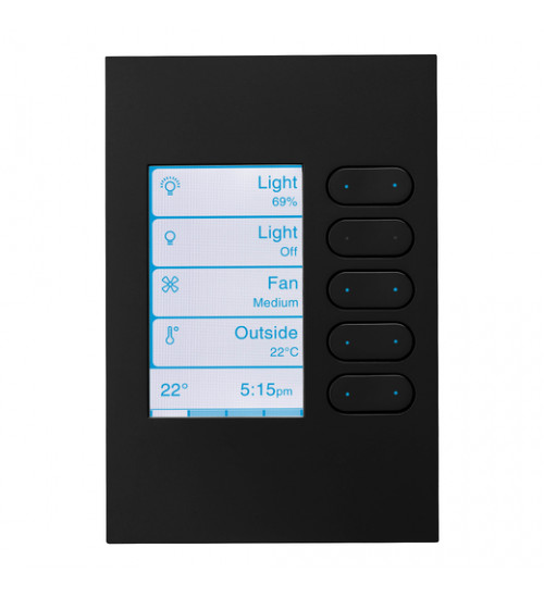 Schneider Electric R5045EDLB-ZB - Saturn Zen Enhanced DLT Wall Switch - C-Bus - Zen Black Fascia - Black grid