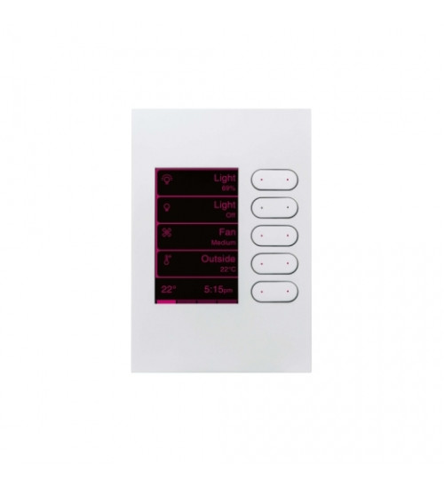 Schneider Electric R5045EDLW-ZW - Saturn Zen Enhanced DLT Wall Switch - C-Bus - Zen White Fascia - White grid