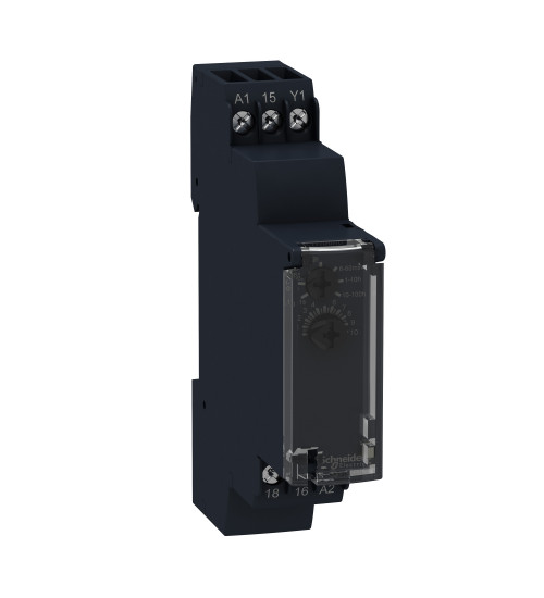 Schneider Electric RE17LAMW - Modular timing relay, 0.7 A, 1 CO, 1 s..100 h, on delay, solid state output, 24..240 V AC/DC