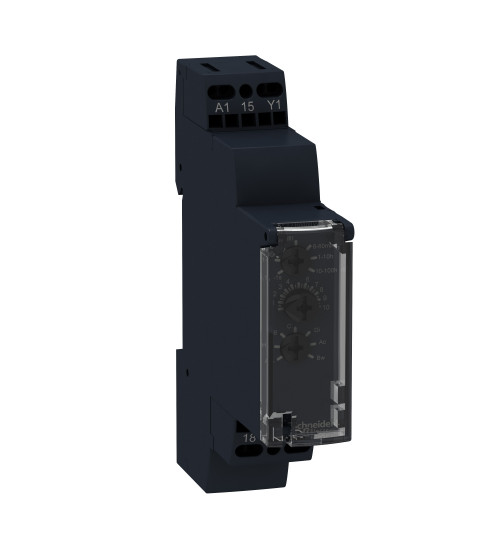 Schneider Electric RE17RMMW - Modular timing relay, 8 A, 1 CO, 1 s..100 h, time delay, 12...240 V AC/DC