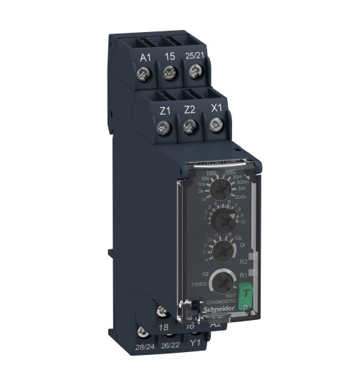 Schneider Electric RE22R2MYMR - Modular timing relay, 8 A, 2 CO, 0.05sâ¦300h, multifunction, 24...240 V AC/DC