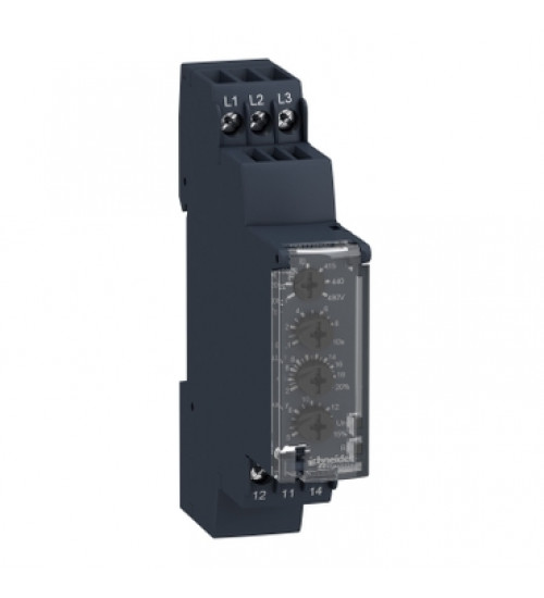 RM17TE00 - Modular multifunction 3-phase supply control relay, 5 A, 1 CO, 208...480 V AC - Schneider Electric