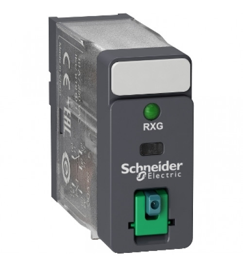 Schneider Electric RXG12BD - Interface plug-in relay, 10 A, 1 CO, lockable test button, LED, 24 V DC