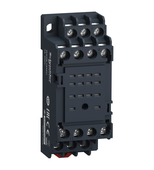 Schneider Electric RXZE1M4C - socket, Harmony Electromechanical Relays, for RXM2LB RXM4LB relays,7A, screw clamp socket, mixed contact terminal