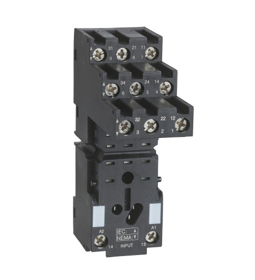 Schneider Electric RXZE2S111M - Socket, separate contact, 10 A, relay type RXM3, screw connector, 250 V AC