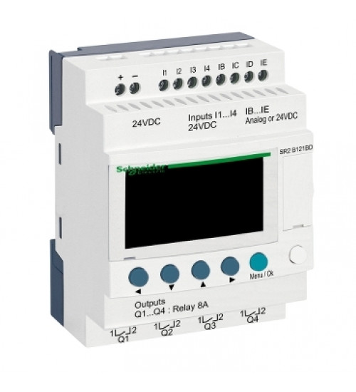 Schneider Electric SR2B121BD - compact smart relay Zelio Logic - 12 I O - 24 V DC - clock - display