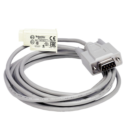 Schneider Electric SR2CBL01 - SUB-D 9-pin PC connecting cable - for smart relay Zelio Logic - 3 m