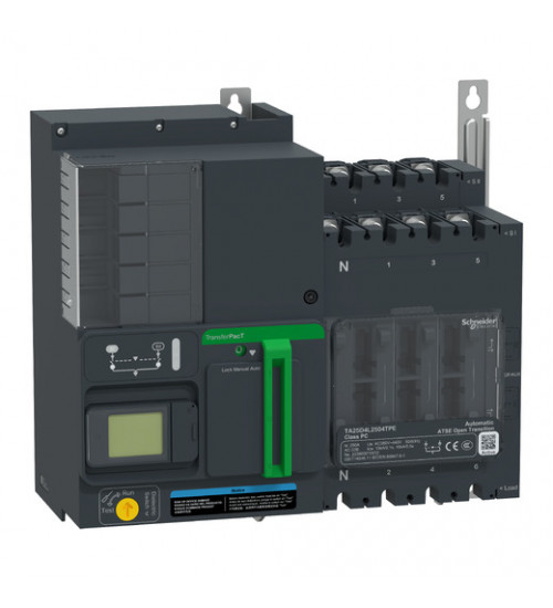 Schneider Electric TA25D4L2504TPE - TransferPacT Active Automatic, 250A, 400V, 4P, LCD, frame 250A