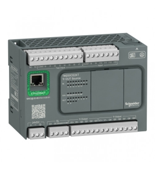 Schneider Electric TM200CE24T - controller, Modicon Easy M200, 24 IO, transistor source, Ethernet