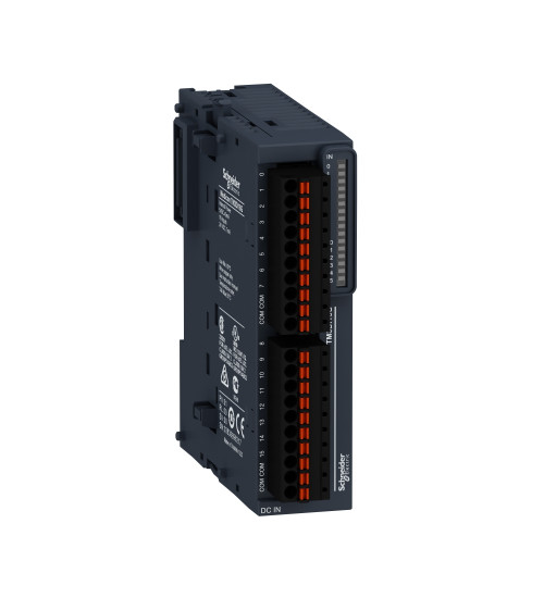 Schneider Electric TM3DI16G - discrete input module, Modicon TM3, 16 inputs, spring, 24V DC