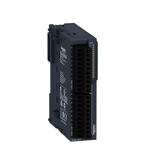 Schneider Electric TM3DQ16R - discrete output module, Modicon TM3, 16 relay outputs, screw, 24V DC
