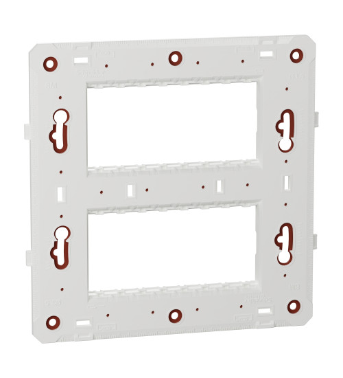 Schneider Electric UNPGP8MSQ - fixing frame, Unica Pure, 2 gangs, 2 x 4 modules