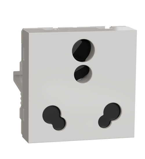 Schneider Electric UNS616SK2M_WE - Double socket-outlet, Unica Pure, 2P + E, 6/16A, 2 modules, polar white