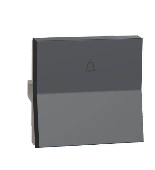 Schneider Electric UNS6BP2M_GY - Bell press switch, Unica Pure, 6A, 250V, 2 module, pillar terminal, grey