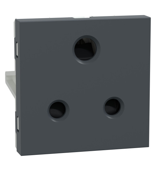 Schneider Electric UNS6SK3P2MNS_GY - Socket-outlet, Unica Pure, mechanism, 2P + E, 6A, with shutter grey