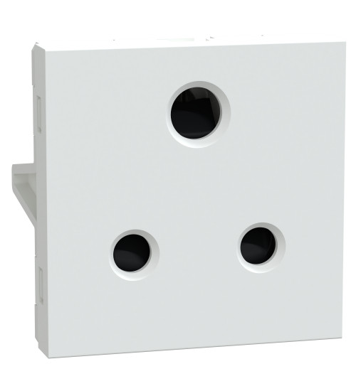 Schneider Electric UNS6SK3P2MNS_WE - Socket-outlet, Unica Pure, mechanism, 2P + E, 6A, with shutter polar white