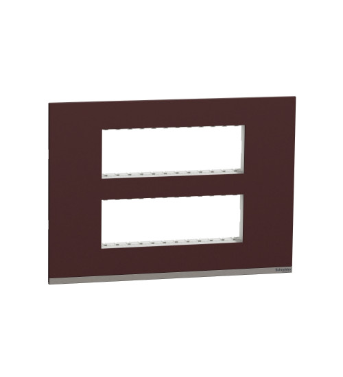 Schneider Electric UNSCP12M_CD - Cover Frame, Unica Pure, with fixing frame, 2 gangs, 2 x 6 modules, mocha brown