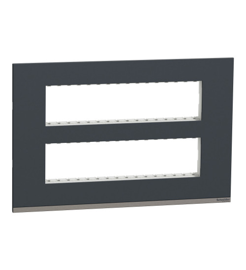 Schneider Electric UNSCP16M_GY - Cover Frame, Unica Pure, with fixing frame, 2 gangs, 2 x 8 modules, volcanic grey