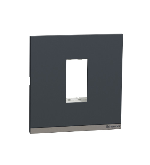 Schneider Electric UNSCP1M_GY - Cover Frame, Unica Pure, with fixing frame, 1 gang, 1 module, volcanic grey