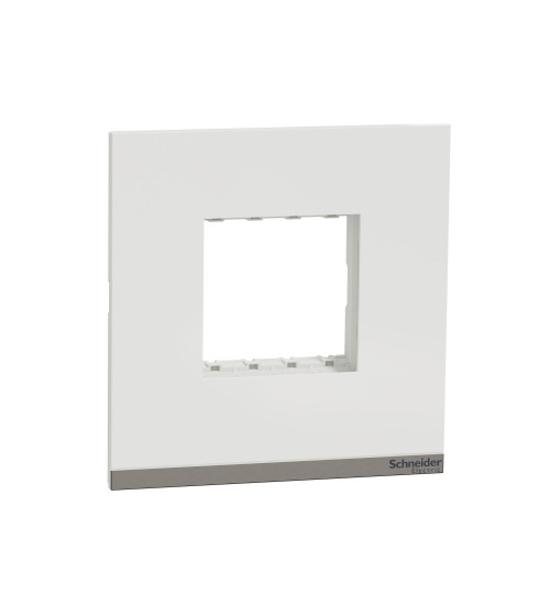 Schneider Electric UNSCP2M_WE - Cover Frame, Unica Pure, with fixing frame, 1 gang, 2 modules, polar white