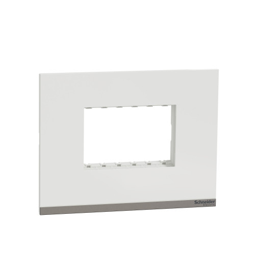 Schneider Electric UNSCP3M_WE - Cover Frame, Unica Pure, with fixing frame, 1 gang, 3 modules, polar white