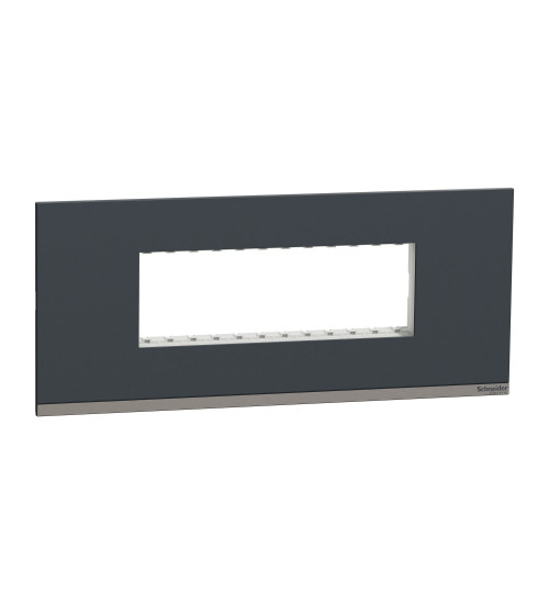 Schneider Electric UNSCP6M_GY - Cover Frame, Unica Pure, with fixing frame, 1 gang, 6 modules, volcanic grey