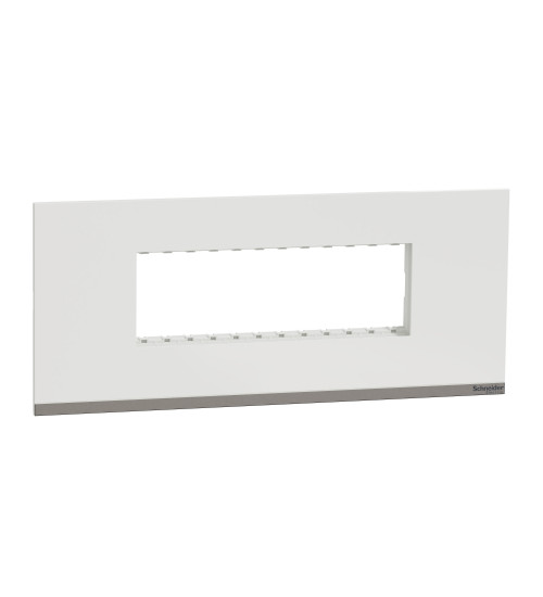 Schneider Electric UNSCP6M_WE - Cover Frame, Unica Pure, with fixing frame, 1 gang, 6 modules, polar white