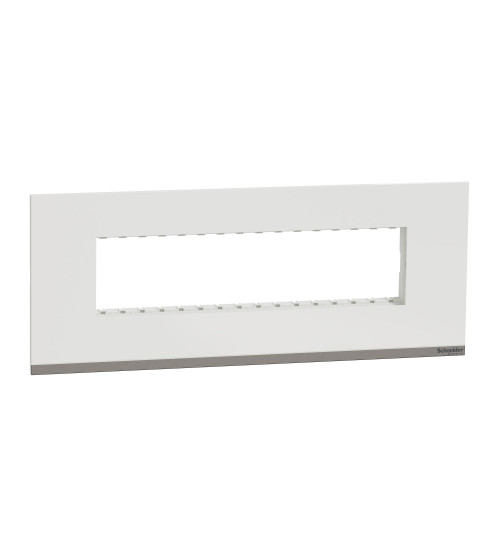 Schneider Electric UNSCP8ML_WE - Cover Frame, Unica Pure, with fixing frame, 1 gang, 8 modules, polar white