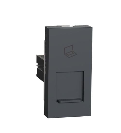 Schneider Electric UNSRJ45_1M_GY - Telephone socket, Unica Pure, Cat6 RJ45, with shutter, grey