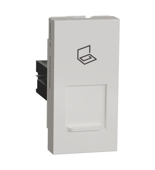 Schneider Electric UNSRJ45_1M_WE - Telephone socket, Unica Pure, Cat6 RJ45, with shutter, white