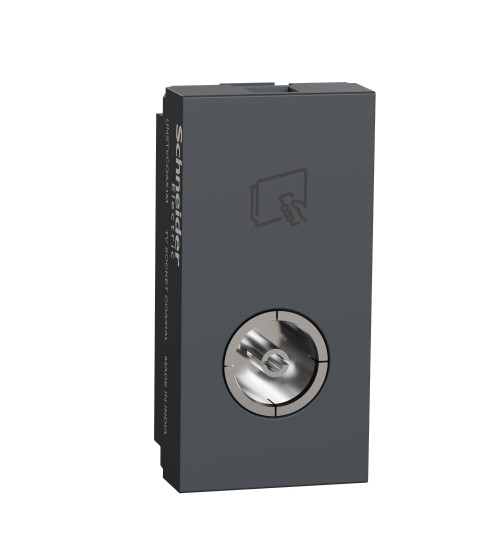 Schneider Electric UNSTVCOAX1M_GY - TV socket, Unica Pure, mechanism, 1 module, coaxial, IP20, grey